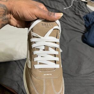 Bally Tan and White Casual Sneakers